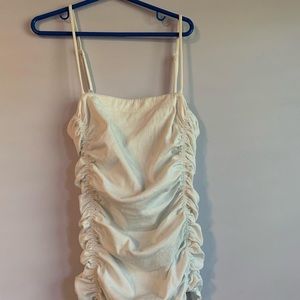 White body suit ruffle